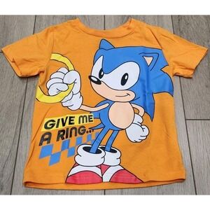 Sonic The Hedgehog Sega Kids Graphic Tshirt Size‎ 4 Give Me A Ring Orange
